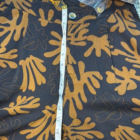 Truth Black and Orange Leaf Pattern Trousers - Picture 8 of 8